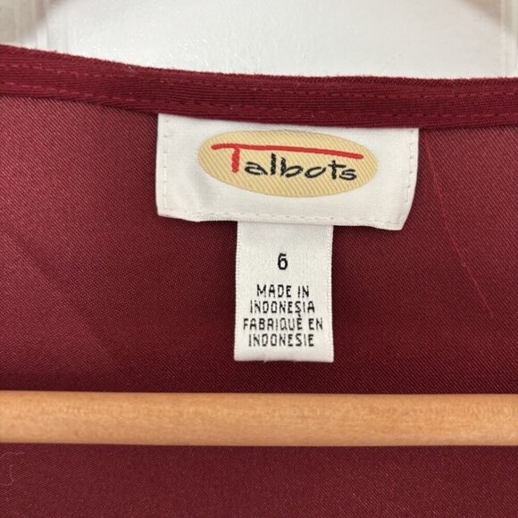 TALBOTS Jumper Dress Size 6 Wine Button Detail Pockets Casual Workwear Midi - Picture 3 of 4